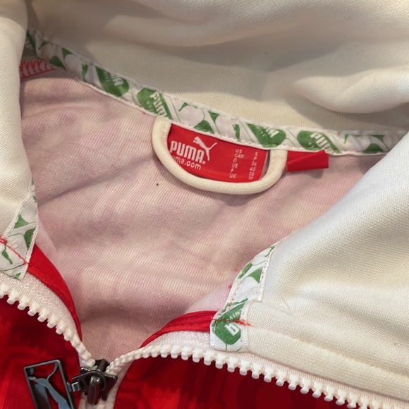 Puma jacket. Lightweight. Red with cream track top. - Picture 3 of 5